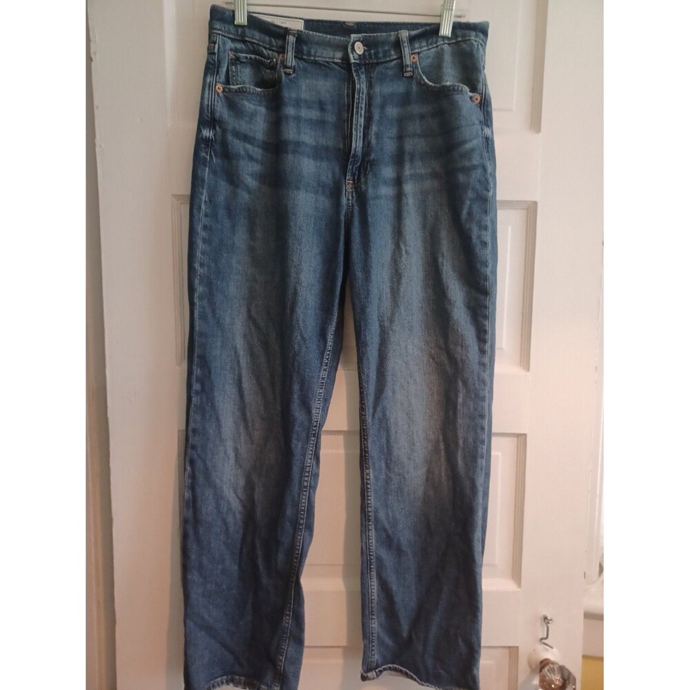 Gap Loose High Rise blue denim jeans womens 30 straight leg cottonblend classic
